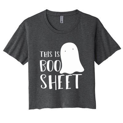 This Is Boo Sheet Ghost Retro Halloween Costume Women's Crop Top Tee