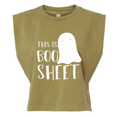 This Is Boo Sheet Ghost Retro Halloween Costume Garment-Dyed Women's Muscle Tee