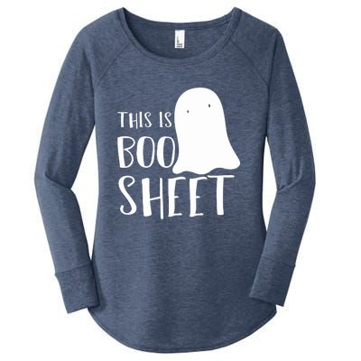 This Is Boo Sheet Ghost Retro Halloween Costume Women's Perfect Tri Tunic Long Sleeve Shirt