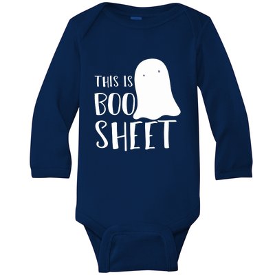 This Is Boo Sheet Ghost Retro Halloween Costume Baby Long Sleeve Bodysuit