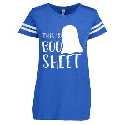 This Is Boo Sheet Ghost Retro Halloween Costume Enza Ladies Jersey Football T-Shirt