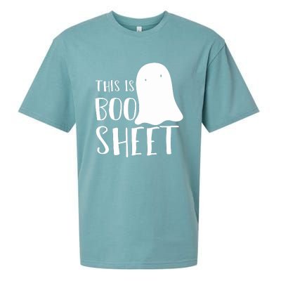 This Is Boo Sheet Ghost Retro Halloween Costume Sueded Cloud Jersey T-Shirt