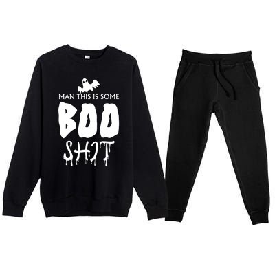 This Is Boo Sheet Bull Shit Funny Halloween Ghost Gift Meaningful Gift Premium Crewneck Sweatsuit Set