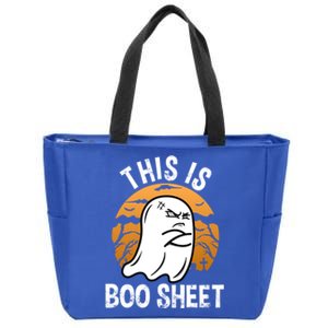 This Is Boo Sheet Funny Ghost Costume Halloween Gift Zip Tote Bag