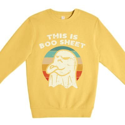 This Is Boo Sheet Ghost Retro Halloween Costume Premium Crewneck Sweatshirt