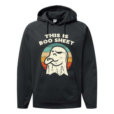 This Is Boo Sheet Ghost Retro Halloween Costume Performance Fleece Hoodie