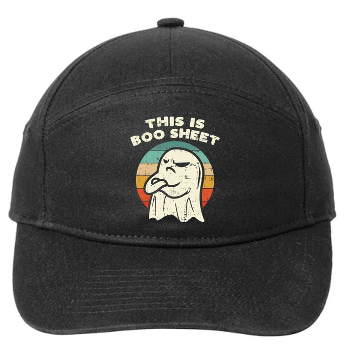 This Is Boo Sheet Ghost Retro Halloween Costume 7-Panel Snapback Hat