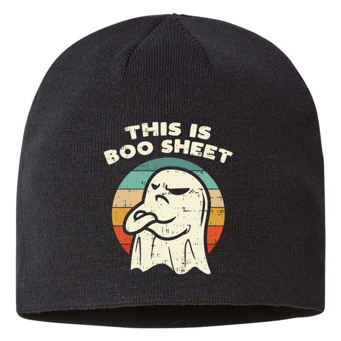 This Is Boo Sheet Ghost Retro Halloween Costume Sustainable Beanie