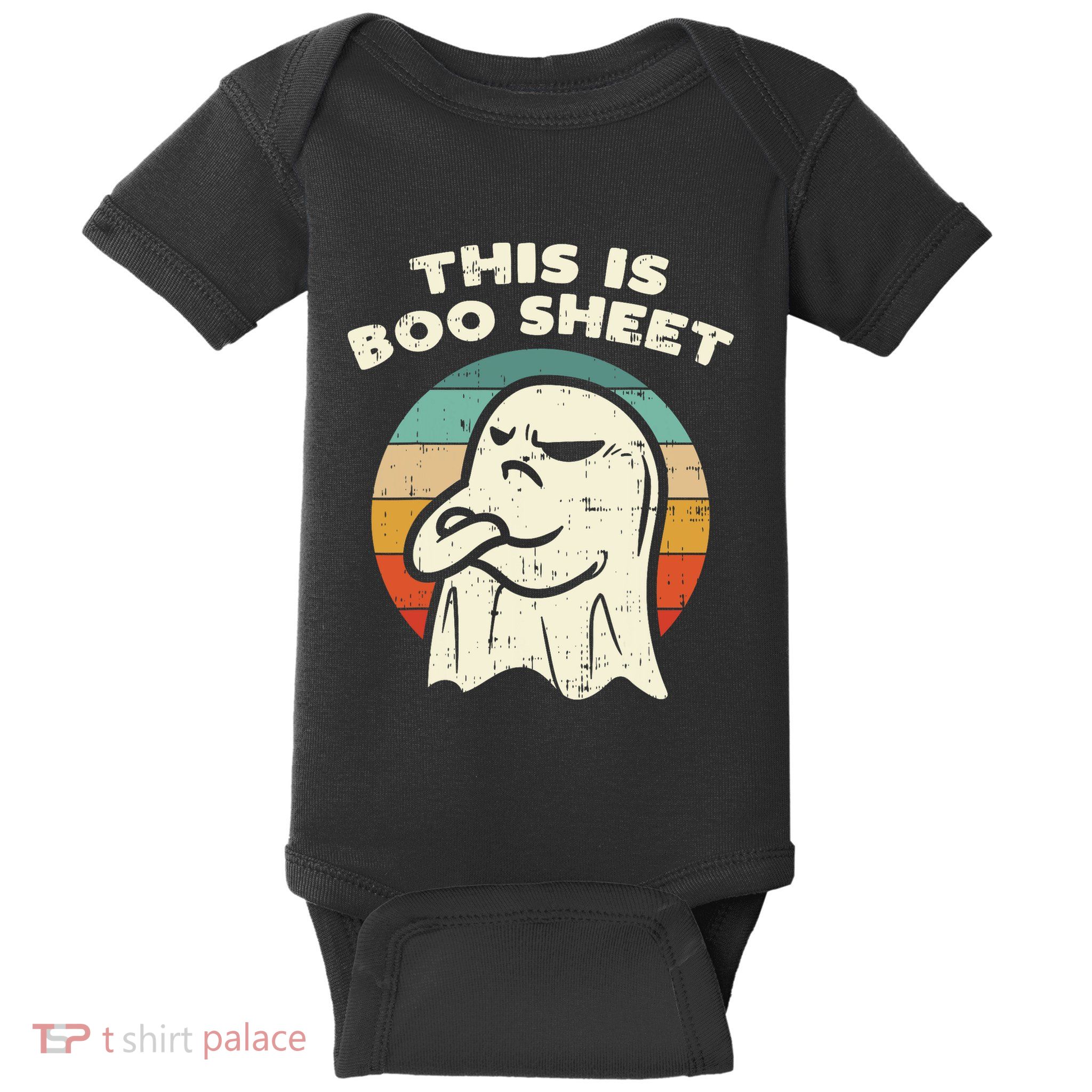 This Is Boo Sheet Ghost Retro Halloween Costume Baby Bodysuit