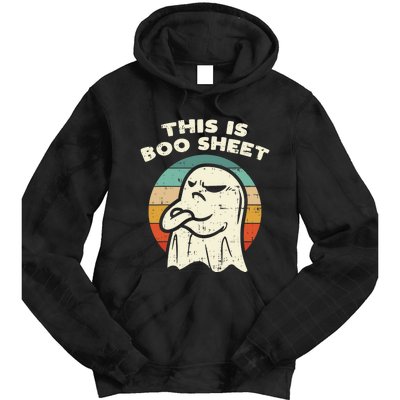 This Is Boo Sheet Ghost Retro Halloween Costume Tie Dye Hoodie