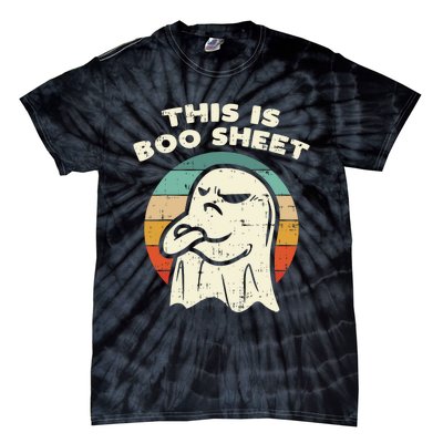 This Is Boo Sheet Ghost Retro Halloween Costume Tie-Dye T-Shirt