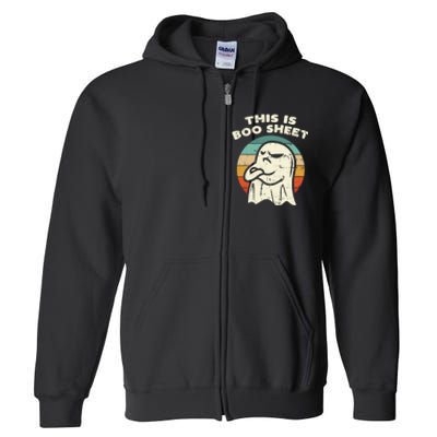 This Is Boo Sheet Ghost Retro Halloween Costume Full Zip Hoodie