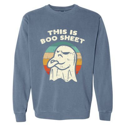 This Is Boo Sheet Ghost Retro Halloween Costume Garment-Dyed Sweatshirt