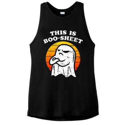 This Is Boosheet Halloween Ghost Costume Retro Groovy Ladies PosiCharge Tri-Blend Wicking Tank