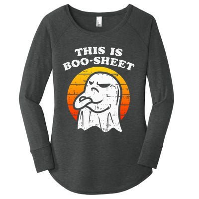 This Is Boosheet Halloween Ghost Costume Retro Groovy Women's Perfect Tri Tunic Long Sleeve Shirt