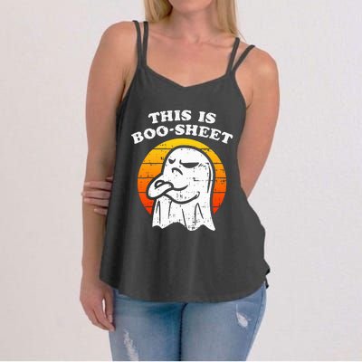 This Is Boosheet Halloween Ghost Costume Retro Groovy Women's Strappy Tank