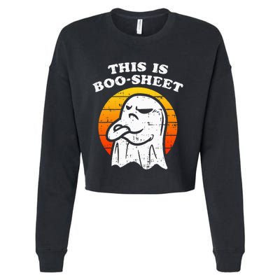 This Is Boosheet Halloween Ghost Costume Retro Groovy Cropped Pullover Crew