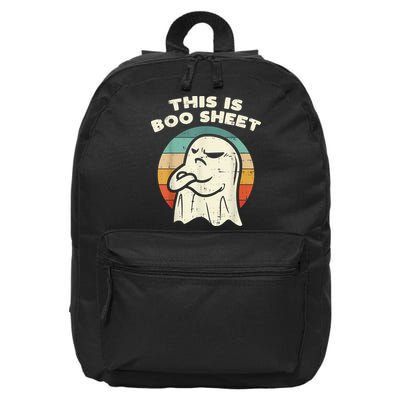 This Is Boo Sheet Ghost Retro Halloween Costume 16 in Basic Backpack