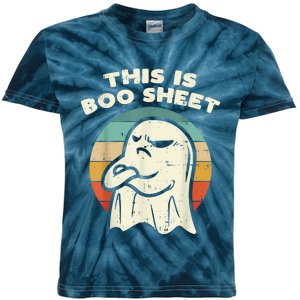 This Is Boo Sheet Ghost Retro Halloween Costume Kids Tie-Dye T-Shirt