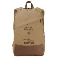 This Is Bob No Arms Knock Knock Stickman Joke Funny Cotton Canvas Backpack