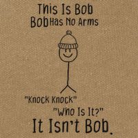 This Is Bob No Arms Knock Knock Stickman Joke Funny Cotton Canvas Backpack