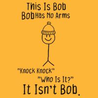 This Is Bob No Arms Knock Knock Stickman Joke Funny Pom Pom 12in Knit Beanie
