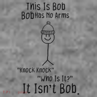 This Is Bob No Arms Knock Knock Stickman Joke Funny 7-Panel Snapback Hat