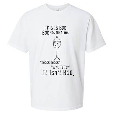 This Is Bob No Arms Knock Knock Stickman Joke Funny Sueded Cloud Jersey T-Shirt