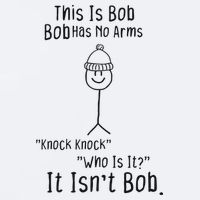 This Is Bob No Arms Knock Knock Stickman Joke Funny Sueded Cloud Jersey T-Shirt