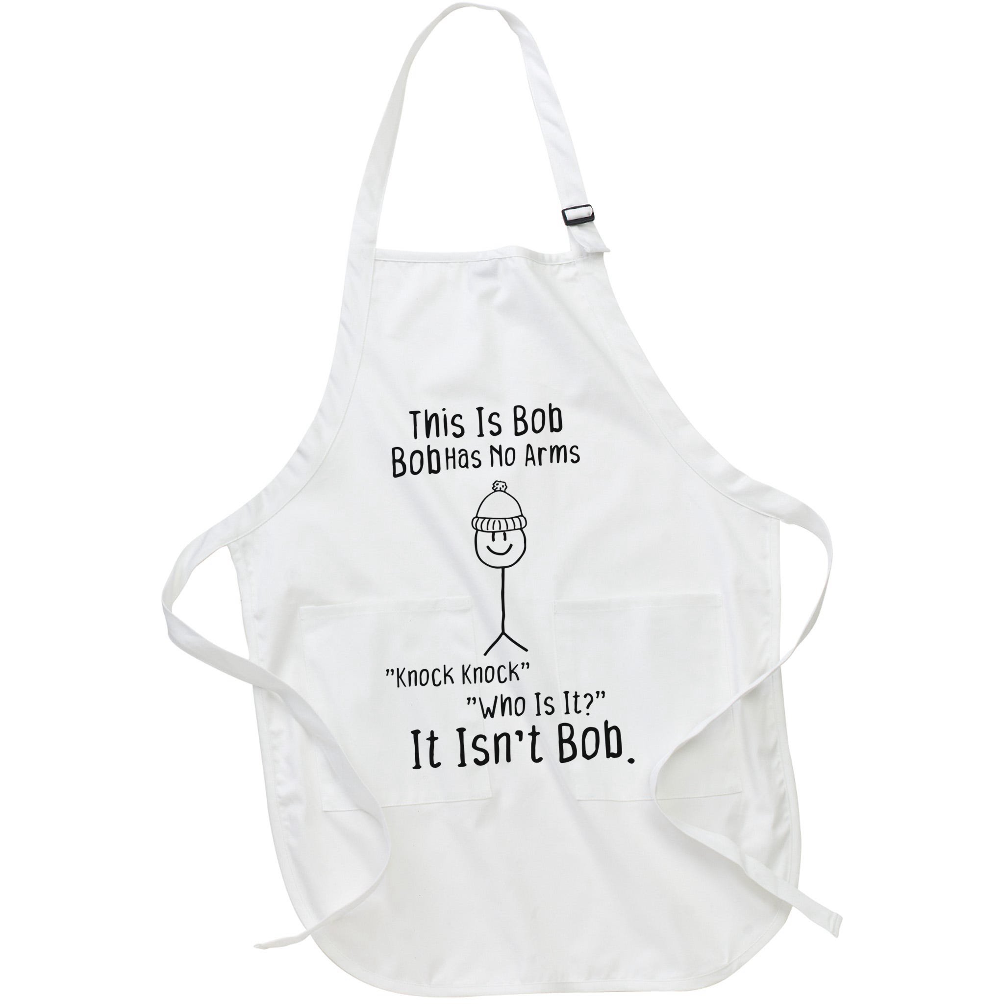 This Is Bob No Arms Knock Knock Stickman Joke Funny Apron