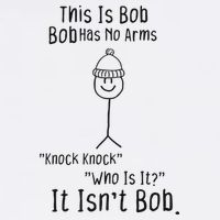 This Is Bob No Arms Knock Knock Stickman Joke Funny Bucket Hat