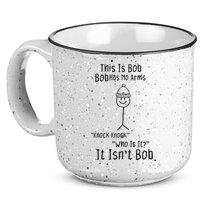 This Is Bob No Arms Knock Knock Stickman Joke Funny 15oz Campfire Ceramic Mug