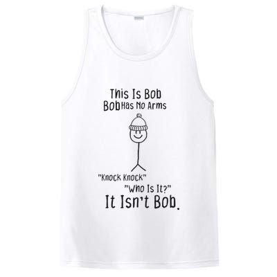This Is Bob No Arms Knock Knock Stickman Joke Funny PosiCharge Competitor Tank
