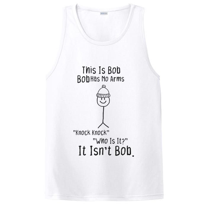 This Is Bob No Arms Knock Knock Stickman Joke Funny PosiCharge Competitor Tank
