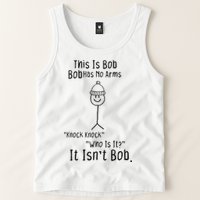 This Is Bob No Arms Knock Knock Stickman Joke Funny Tank Top