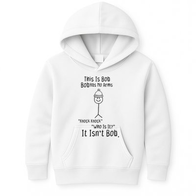 This Is Bob No Arms Knock Knock Stickman Joke Funny Kids Hoodie