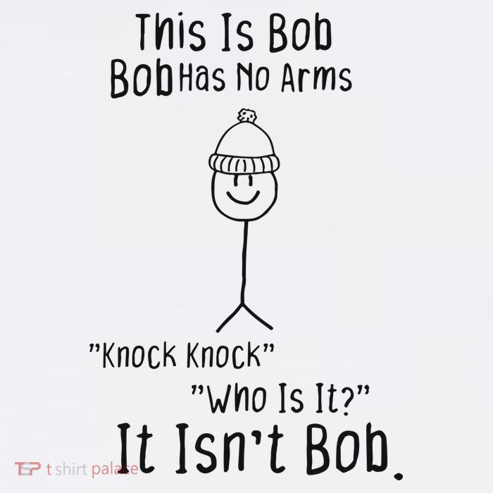 This Is Bob No Arms Knock Knock Stickman Joke Funny Wool Snapback Cap
