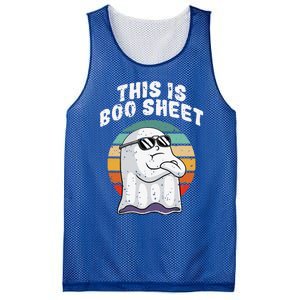 This Is Boo Sheet Funny Halloween Costume Ghost Pun Humor Mesh Reversible Basketball Jersey Tank