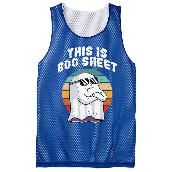 This Is Boo Sheet Funny Halloween Costume Ghost Pun Humor Mesh Reversible Basketball Jersey Tank