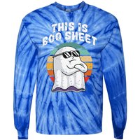 This Is Boo Sheet Funny Halloween Costume Ghost Pun Humor Tie-Dye Long Sleeve Shirt