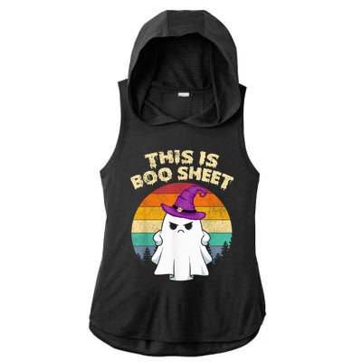 This Is Boo Sheet Ghost Retro Halloween Costume  Wo Ladies PosiCharge Tri-Blend Wicking Draft Hoodie Tank