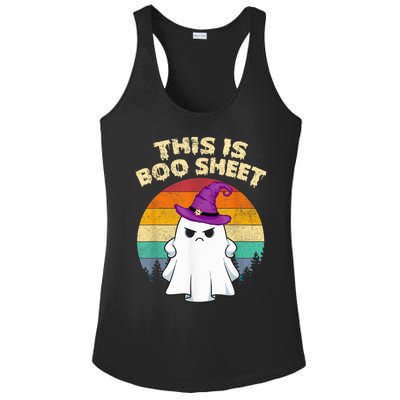 This Is Boo Sheet Ghost Retro Halloween Costume  Wo Ladies PosiCharge Competitor Racerback Tank