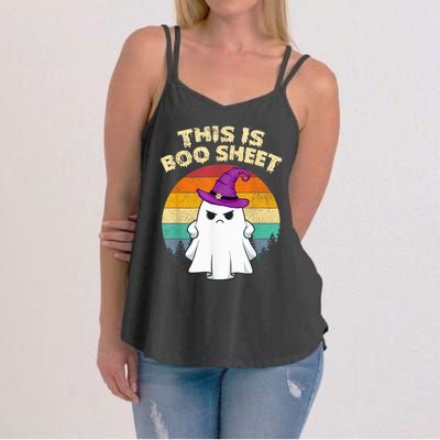 This Is Boo Sheet Ghost Retro Halloween Costume  Wo Women's Strappy Tank