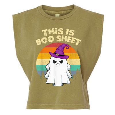 This Is Boo Sheet Ghost Retro Halloween Costume  Wo Garment-Dyed Women's Muscle Tee