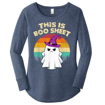 This Is Boo Sheet Ghost Retro Halloween Costume  Wo Women's Perfect Tri Tunic Long Sleeve Shirt