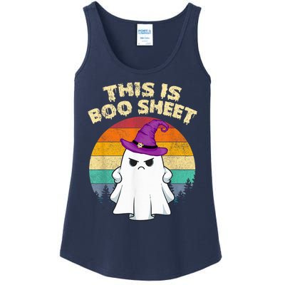 This Is Boo Sheet Ghost Retro Halloween Costume  Wo Ladies Essential Tank