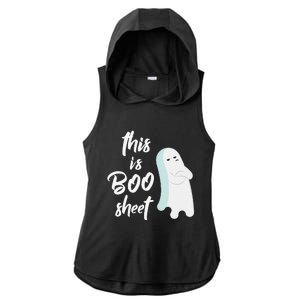 This Is Boo Sheet Funny Halloween Ghost Gift Ladies PosiCharge Tri-Blend Wicking Draft Hoodie Tank