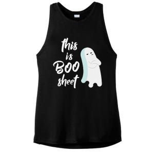 This Is Boo Sheet Funny Halloween Ghost Gift Ladies PosiCharge Tri-Blend Wicking Tank