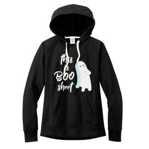 This Is Boo Sheet Funny Halloween Ghost Gift Women's Fleece Hoodie