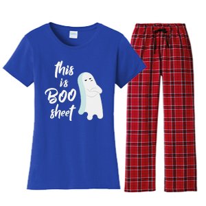 This Is Boo Sheet Funny Halloween Ghost Gift Women's Flannel Pajama Set